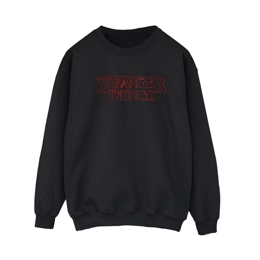 Netflix Womens/Ladies Stranger Things Glow Logo Sweatshirt / Black
